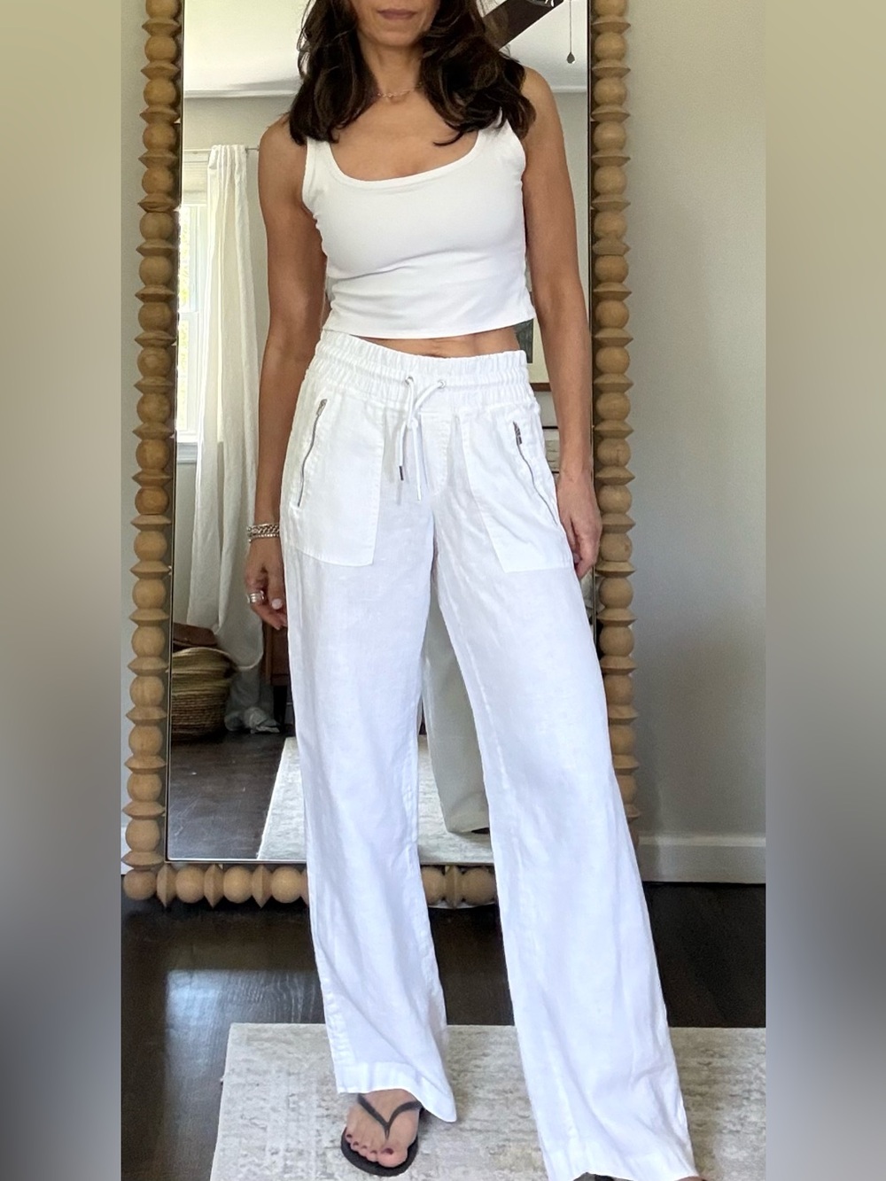 Athleta White Linen Pants